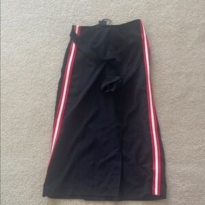 Black Weap Around Skirt with Red and White Stripes